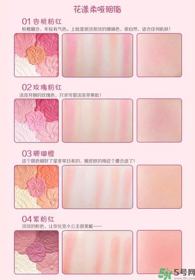 canmake花瓣腮紅色號(hào)對(duì)比圖？canmake五色花瓣腮紅試色