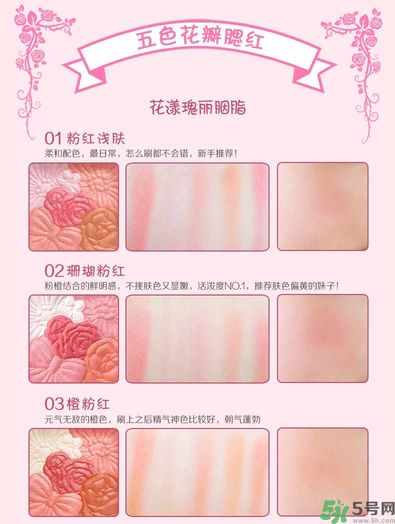 canmake花瓣腮紅色號(hào)對(duì)比圖？canmake五色花瓣腮紅試色