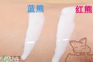 近江兄弟防曬霜紅色藍(lán)色哪個(gè)好？近江兄弟小熊防曬霜紅色藍(lán)色對(duì)比
