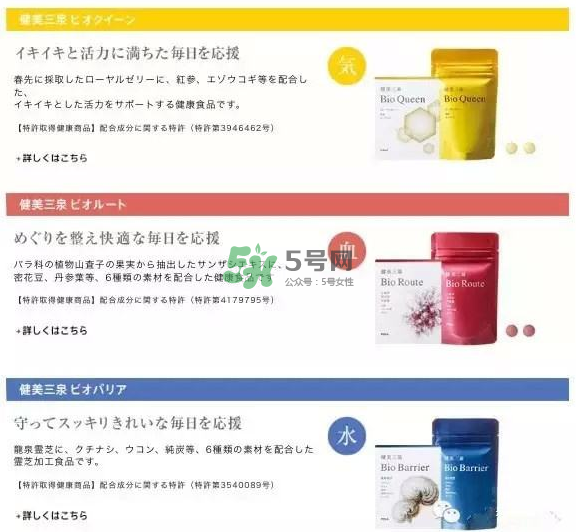 pola健美三泉紅色、黃色、藍色產(chǎn)品的區(qū)別