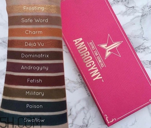 jeffree star androgyny眼影盤色號(hào)_試色圖