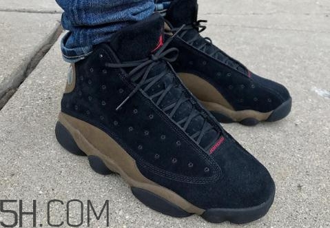 air jordan 13 olive麂皮橄欖配色上腳效果怎么樣？