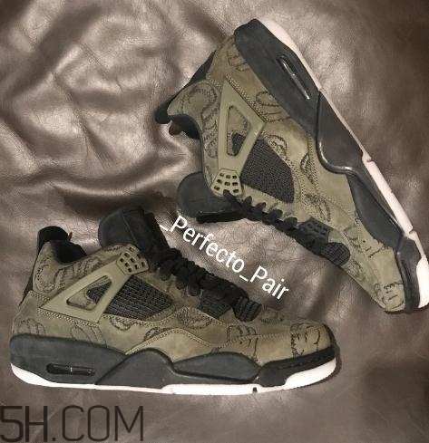 kaws與air jordan 4聯(lián)名橄欖綠版本實(shí)物什么樣？