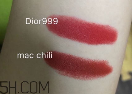 mac小辣椒和迪奧999一樣嗎？mac chili和dior999試色對比